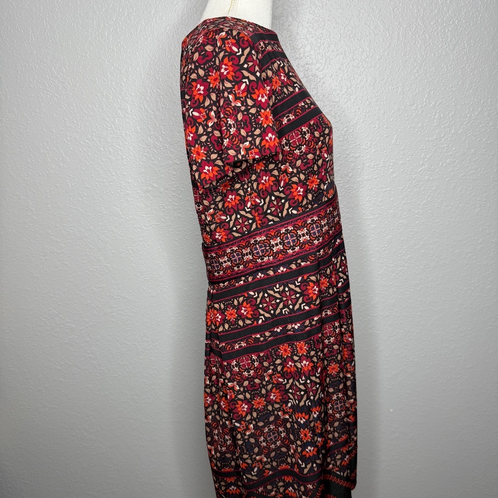 Chico's Floral Striped Print Short sleeve dress .-cp - Picture 4 of 7